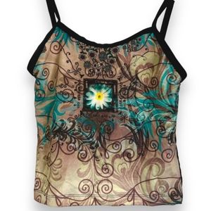 Vintage Hot Skins Bodywear Cropped Tank with Shelf Bra NWT